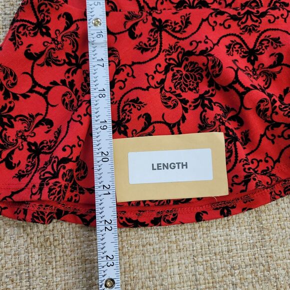 Bongo Peplum Top‎ Juniors Large Red Black Floral Mesh Cut Out Back Whimsigoth - Picture 10 of 10